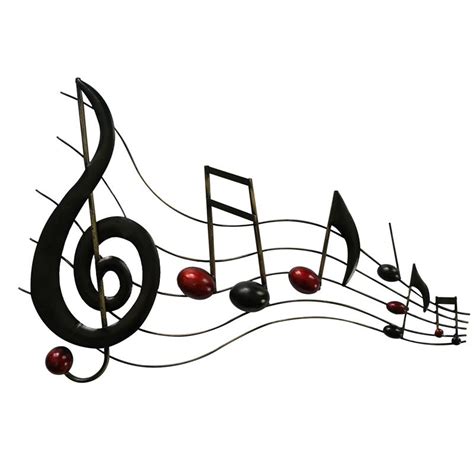 Metal Musical Notes Wall Hanging Art Decor In Black And Copper Bm05414