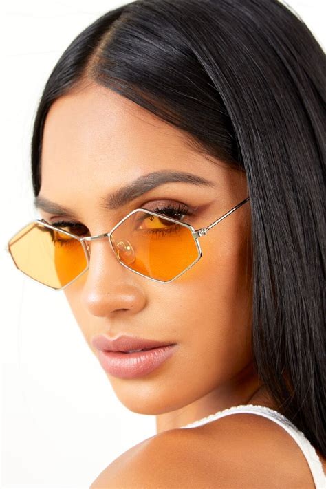 Tinted Diamond Sunglasses Orange Unique Sunglasses Trending Sunglasses Ray Ban Sunglasses