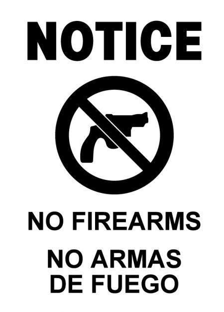 Buy Our No Firearms Decal From Signs World Wide