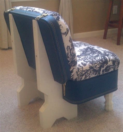 Suit Case Chair Back View Suitcasechair Repurposed