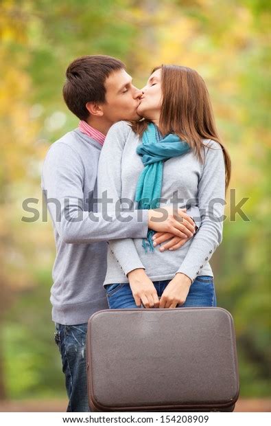 Couple Kissing Outdoor Park Stock Photo Shutterstock