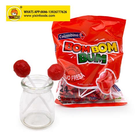 China 15g Bom Bom Bum Bubble Gum Lollipop China Candy Toy Candy