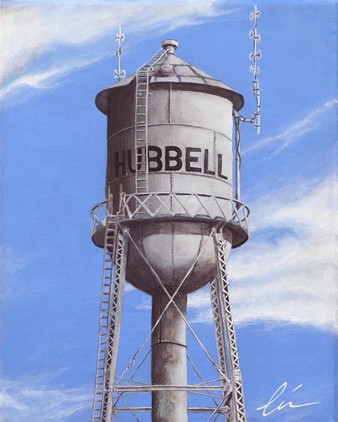 Hubbell Water Tower Ne Painting By Cindy D Chinn Fine Art America