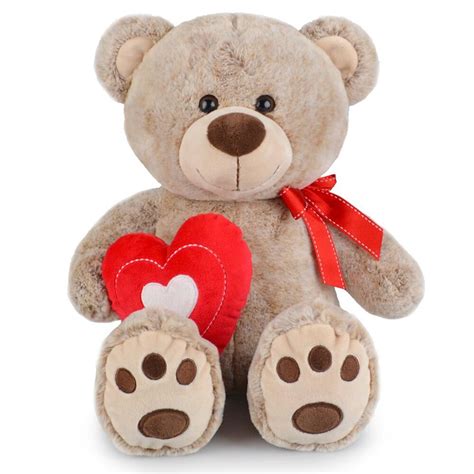 Large Valentines Teddy Bear With Heart 36cm Valentines Plush Toy