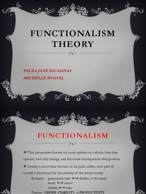 Functionalism Theory Émile Durkheim Sociology