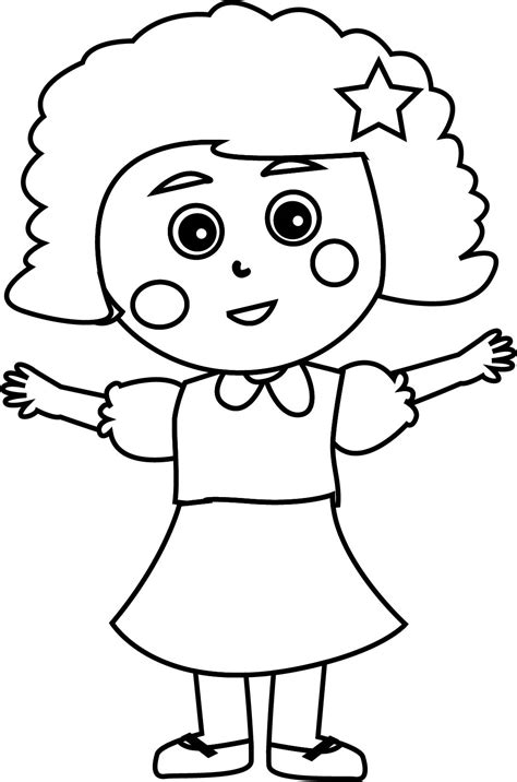 Child Happy Girl Coloring Page
