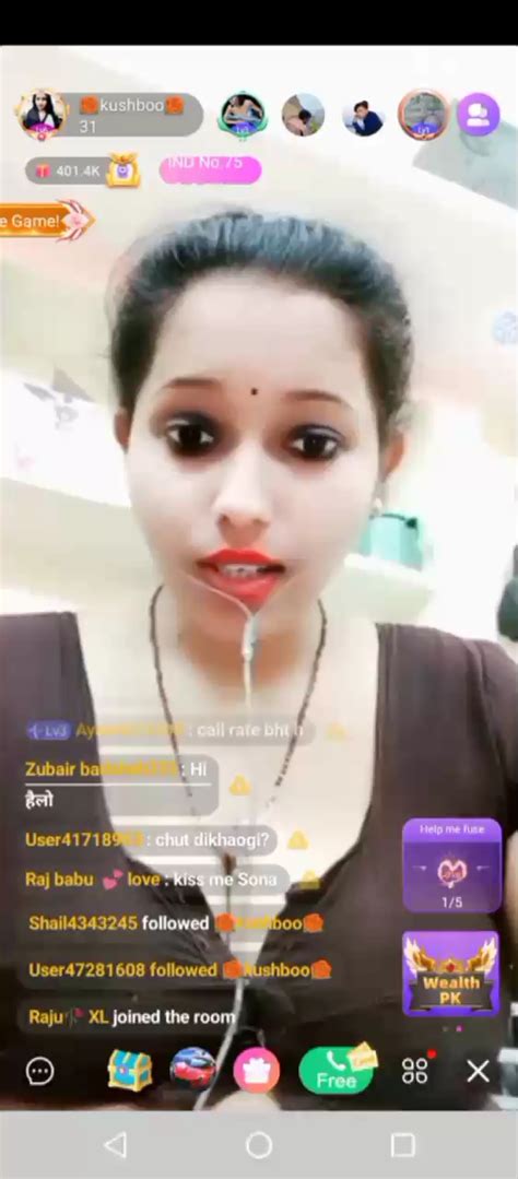 kushboo showing her boobs and pussy on chamet live with face live streams tango instagram