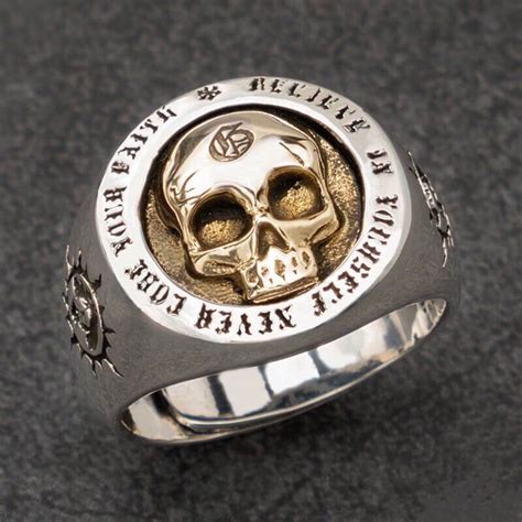 Sterling Silver Skull Ringsilver Ring Menvintage Ringadjustable Ring