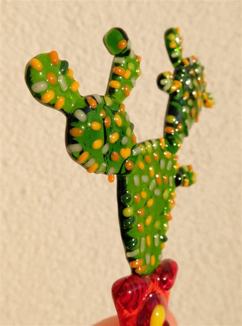 Glass Cactus Figurine Cactus Lovers T Tropical Plant Art Etsy Glass Cactus Plant Art
