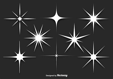 White Sparkles Vector Set Download Free Vector Art Stock Graphics