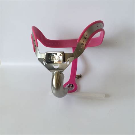 Stainless Steel Pink T Style Male Chastity Belt Cockring Cock Cage Male Chastity Device Cock