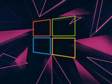 1024x768 Windows 10 Neon Logo 1024x768 Resolution Wallpaper Hd