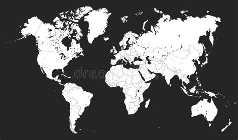 Vector Eps Political World Map On White Background Stock Vector