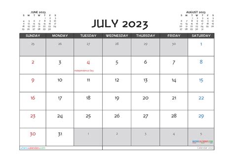 Calendar July 2023 Printable Printable Calendar 2023