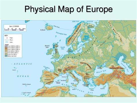 Europe Physical Map Labeled