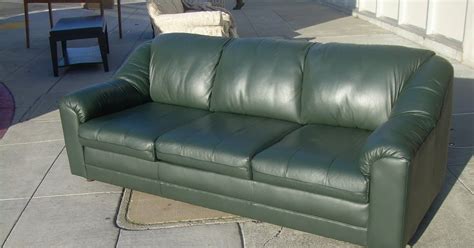 Uhuru Furniture And Collectibles Sold Green Leather Sofa 250