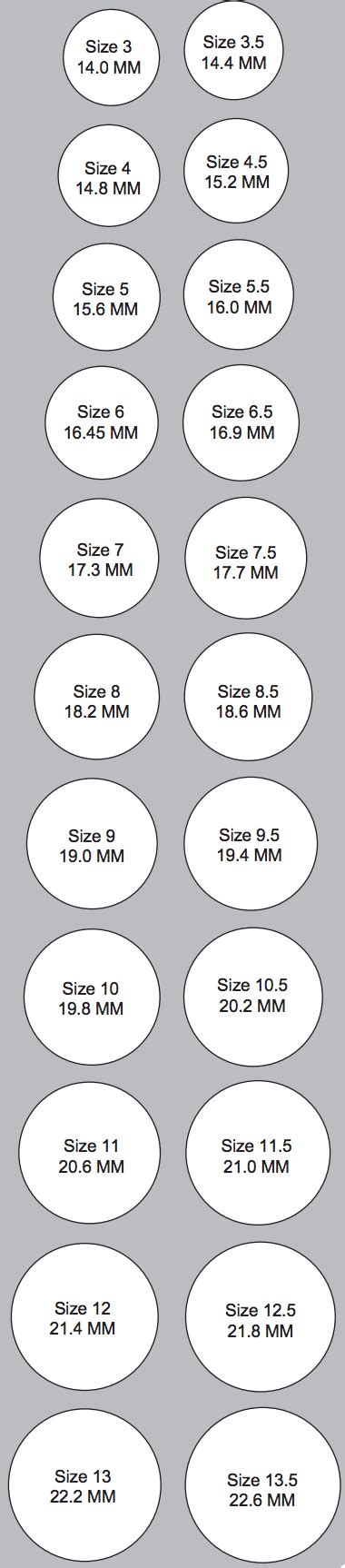 Sale Wedding Ring Sizes Chart In Stock