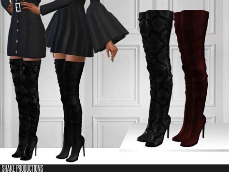 So High Sims — Shakeproductions Leather High Heeled Boots Sims 4