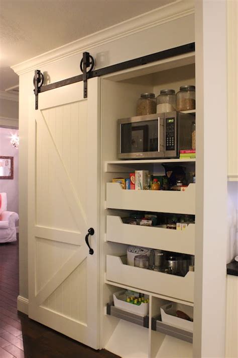 Kitchen Pantry With Sliding Barn Door Traditional Kitchen A Tree