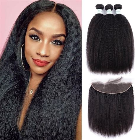 Asteria Kinky Straight Hair 3 Bundles With Frontal 13×4 Asteriahair