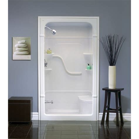 Mirolin 50 In W X 34 14 In L Mirolin White Alcove Shower Kit At Lowes