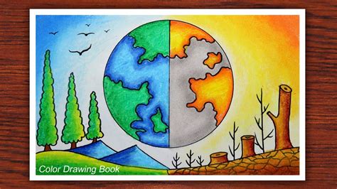 How To Draw World Environment Day Poster Save Nature Drawing Easy Youtube