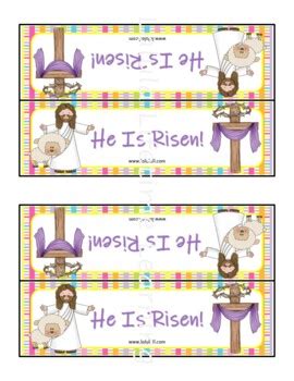 Easter He Is Risen Treat Bag Toppers By Lalula Lifetime Learning