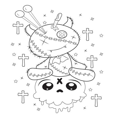 Creepy Kawaii Pastel Goth Coloring Page 24341805 Vector Art At Vecteezy