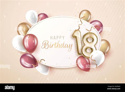 Happy 18th Birthday Balloons Stock Vector Images Alamy