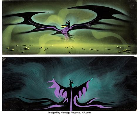 Eyvind Earle Sleeping Beauty Maleficent And Dragon Concept Lot 98721