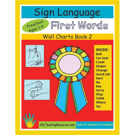 Wall Chart Book 02 First Words In Sign Preschool Asl Teaching