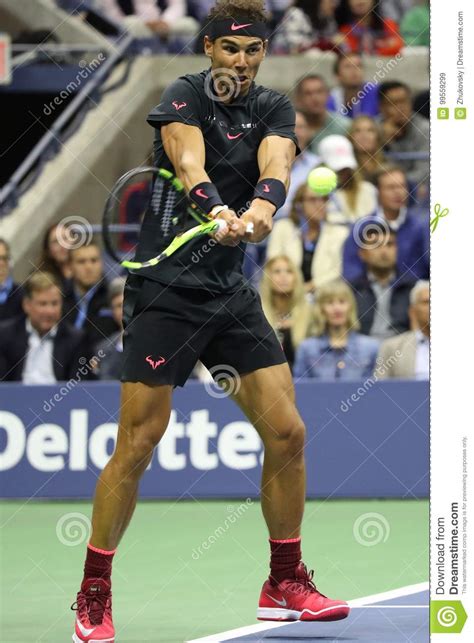 Grand Slam Champion Rafael Nadal Of Spain In Action During His Us Open