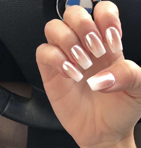Rose Gold Chrome Ombré Nails Gold Nails Ombre Nails Ombre Nail Designs