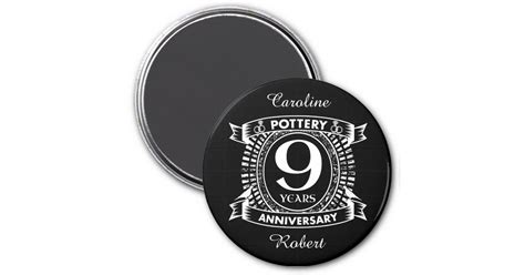 9th wedding anniversary pottery magnet zazzle