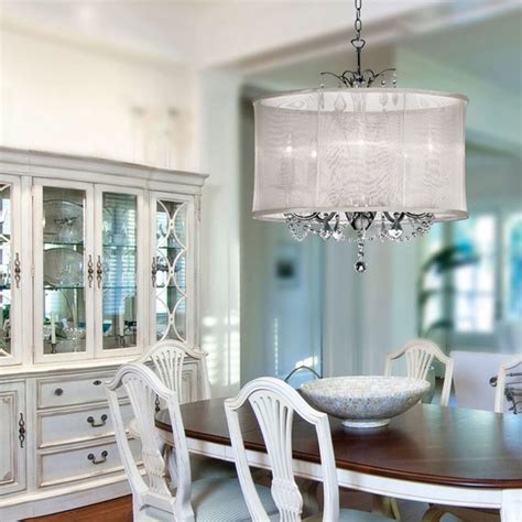 Undoubtedly chandelier is also determined by. Organza Silk Drum Shade Crystal Chandelier - Contemporary ...