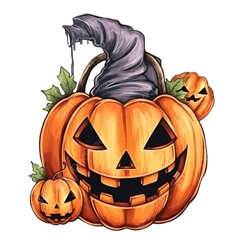 Hand Drawn Halloween Trick Or Treat Bag Pumpkin Illustration Old