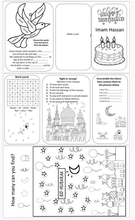 Ramadan Kids Activity Cards Ramadan Mubarak Activity Etsy De Artofit