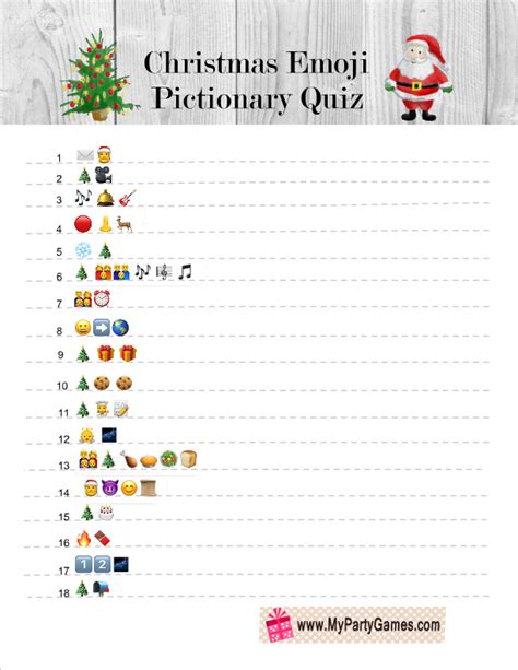 Maybe you would like to learn more about one of these? Free Printable Christmas Emoji Pictionary Quiz | Printable ...