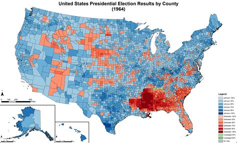 1964 United States Presidential Election Map By County 2800x1700