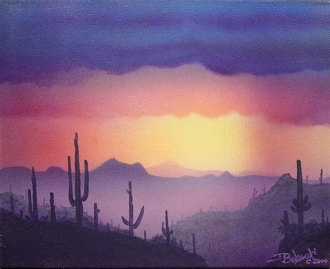 Arizona Sunset Painting By Jerry Bokowski
