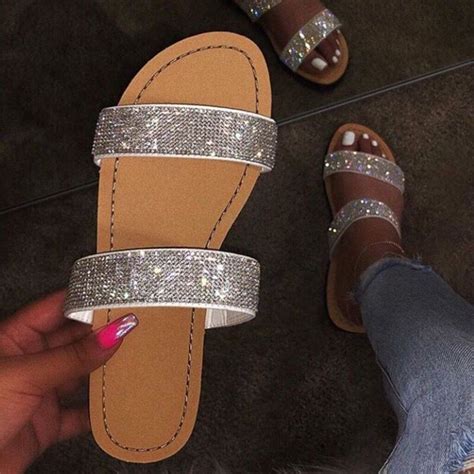 Fashion Word Rhinestone Sandals Rhinestone Sandals Rhinestone Shoes Womens Sandals