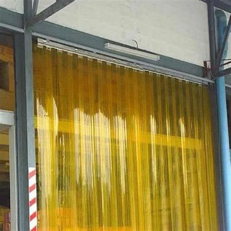 Airotek Transparent Yellow Double Ribbed Pvc Strip Curtain For Door