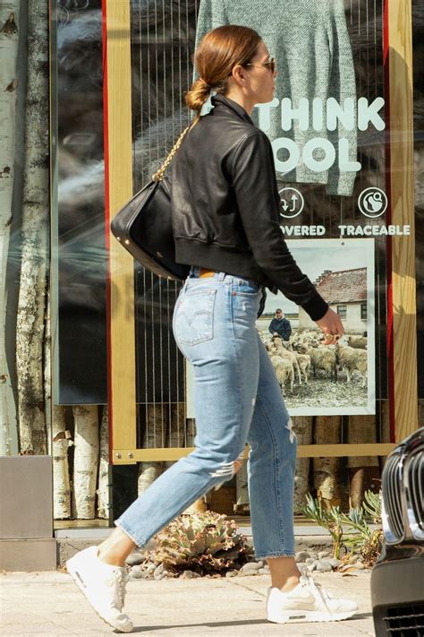 Jessica Biel In Ripped Blue Jeans And Cropped Black Leather Jacket CelebMafia