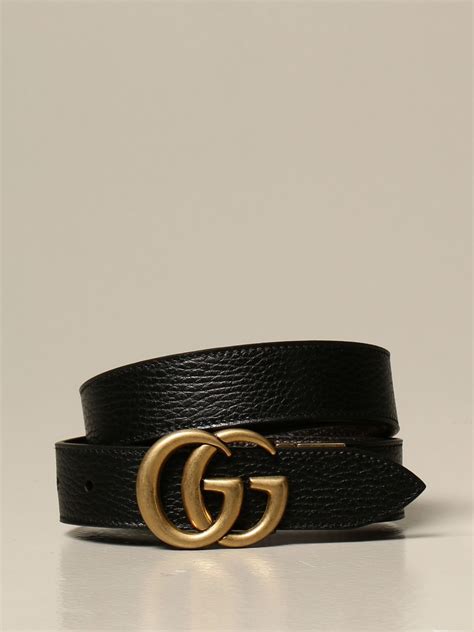 Gucci Marmont Reversible Belt In Hammered Leather Black Belt Gucci