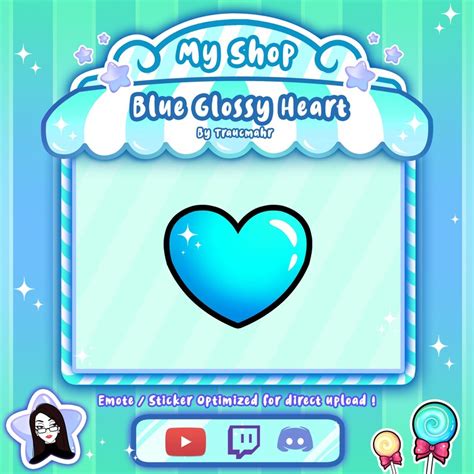 Cute Glossy Blue Heart Emote For Twitch Discord And More Etsy