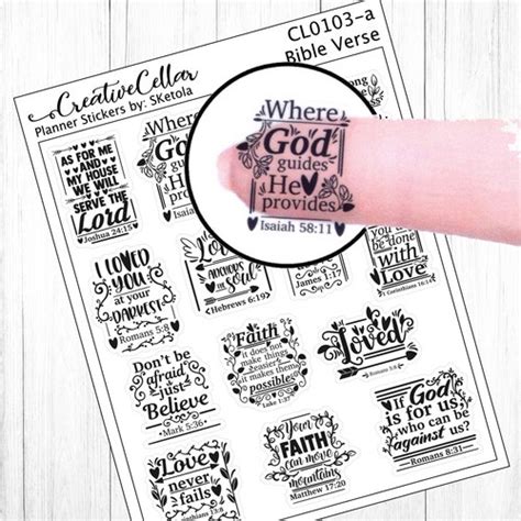 Bible Verse Stickers 6 Etsy