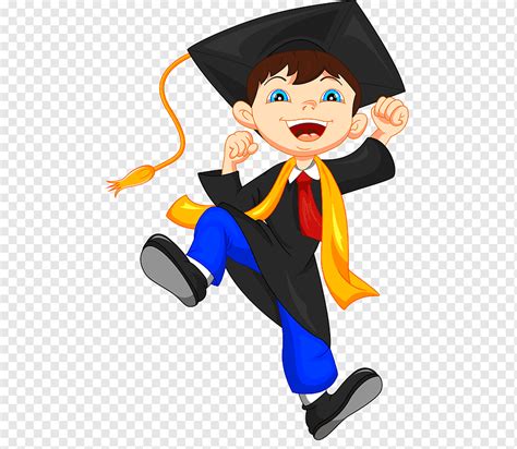 Graduation Ceremony Square Academic Cap Smart Doctor Cartoon Child