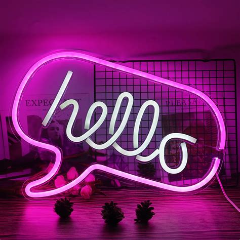 Hello Led Neon Light Sign Letters Neon Sign Panel Holiday Christmas Party Wedding Decorations