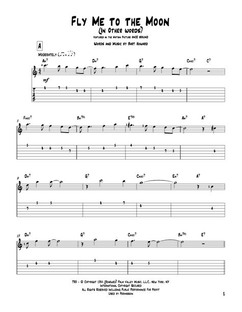 Download And Print Fly Me To The Moon In Other Words Sheet Music For