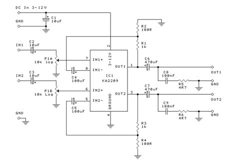 Mini Audio Amplifier Circuit Using Ic Ka2209 Diagram Guide